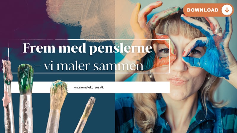 Frem med penslerne – vi maler sammen En blid genstart af din maleproces Ingen præstation. Bare maling og ro. Har du også dage, hvor du gerne vil male… men hvor det hele føles lidt tungt? Hvor du står med lærredet og tænker: “Jeg ved ikke helt, hvor jeg skal starte.” “Jeg orker ikke gøre det forkert.” “Jeg har mest af alt brug for bare at komme i gang igen.” Så er den her PDF til dig.